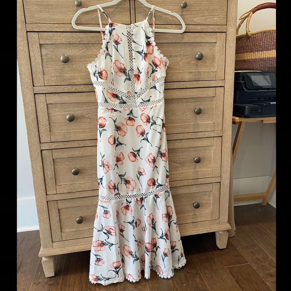Nasty Gal floral dress with cut out detail, size 2